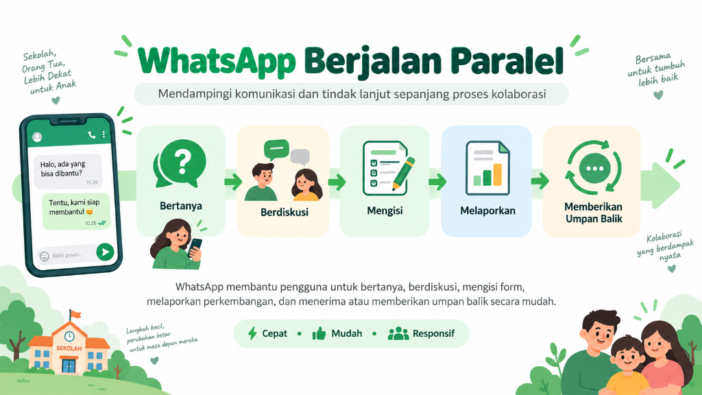 WhatsApp Berjalan Paralel — Alur Komunikasi dan Tindak Lanjut ZUHARO
